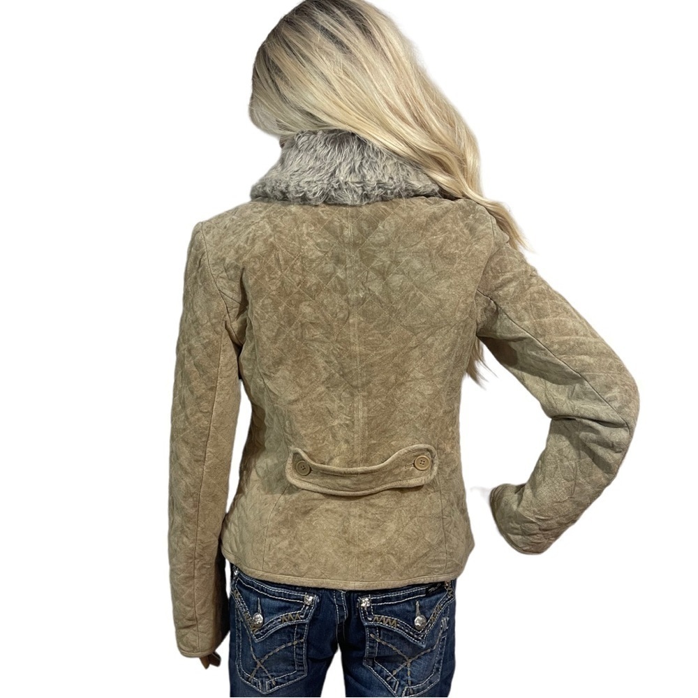 Loft tan suede and faux fur jacket - Picture 9 of 11